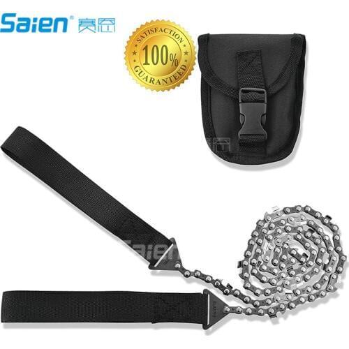 Pocket Chainsaw 36 Inch Long Chain Best Compact Folding Hand Saw Tool for Survival Gear, Camping, Hunting, Tree Cutting