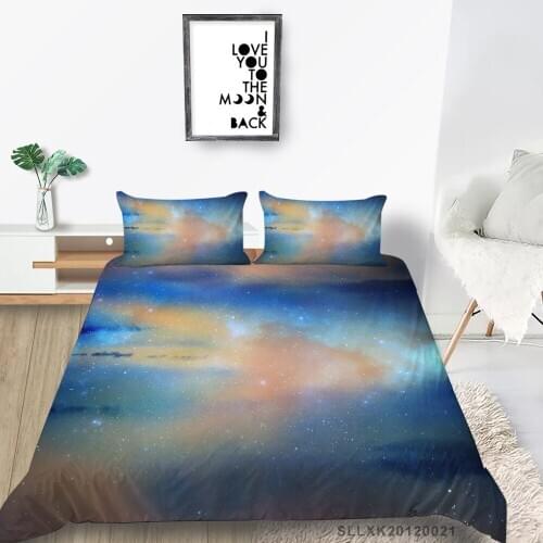 Colored Clouds Bedding Set Single Mysterious Fantasy Stars Duvet Cover 3D Queen Double Twin Full King Universe Bed Set Galaxy