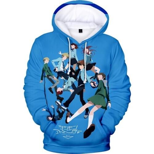 2020 Hot Sale Anime Digimon hoodies for teen girls Sweatshirts Harajuku Long Sleeve Autumn Winter Oversized Childrens Clothing