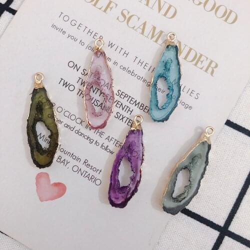 Min order 20pcs/lot Imitation ore resin decoration geometry Irregular water drop shape floating locket charms diy jewelry making