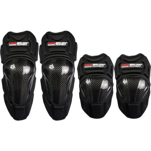 PRO-BIKER Motorcycle Carbon Fiber Kneedpads Elbow & Knee Pads Protectors Guards Motocross Equipment Knee Protection Gear
