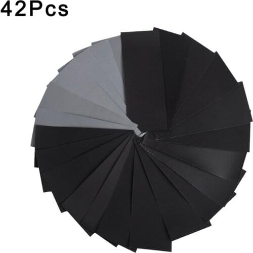 42Pcs 120 To 3000 Assorted Grit Sandpaper For Wood Furniture Finishing Metal Sanding Automotive Polishing Dry Or Wet Sanding