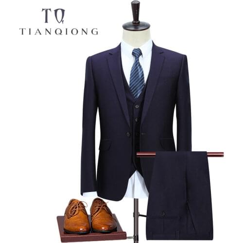 TIAN QIONG 3 Piece 2018 New Spring Mens Slim Fit Purple Business Suit Man Good Groom Wedding Dress Men Blazers Suits with Pants
