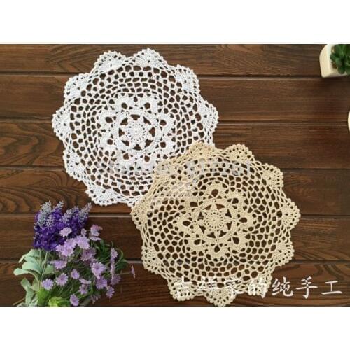 2015 new arrival 6 pic/lot 28cm Round lace doilies for wedding cotton knitted felt for home decor coaster cup pads for table dec