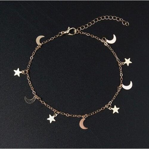 New Fashion Stainless Steel Moon Star Charm Temperament Bracelet Ladies Simple All-match Bracelet Accessories