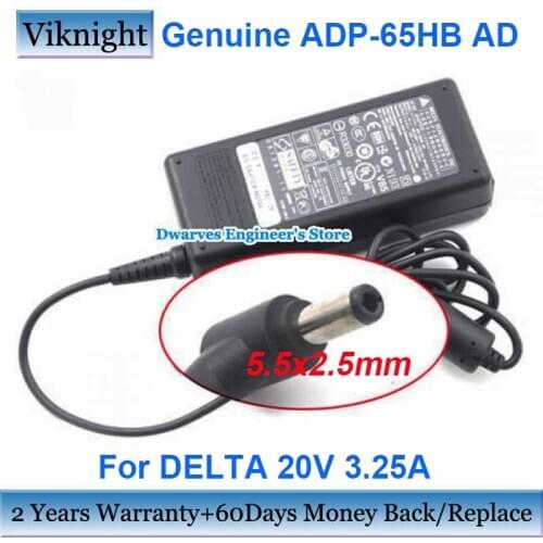 Genuine 20V 3.25A AC Adapter Charger For DELTA N193 V85 R33030 3892A300 ADP-65HB AD ADP-65KB B PA-65W SAP-65KB AD Power Supply