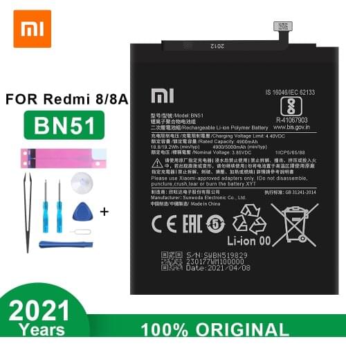 Original Xiaomi High Quality Phone Battery for Redmi 8 Redmi 8A BN51 5000mAh With Free Tools