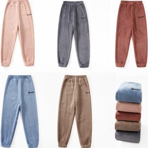 Pajama Pants for Children Unisex 3-10y Girls Winter Autumn Fall Bottoms Boys Home Pants for Casual Wear Keep Warm Pants