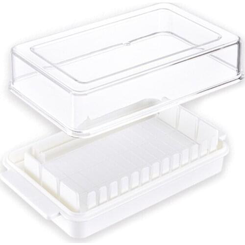 Plastic Butter Cutting Storage Box Transparent Cheese Cutter Slicer Keeper Tray Container with Lid Kitchen Food Cooking Tool