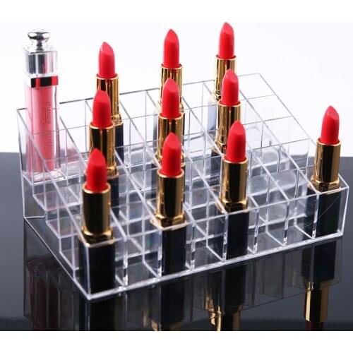 36/40 Grids Plastic Lipstick Makeup Stand Holder Box Lip Gloss Eyebrow Pencils Display Rack Lip Gloss Make Up Storage Organizer