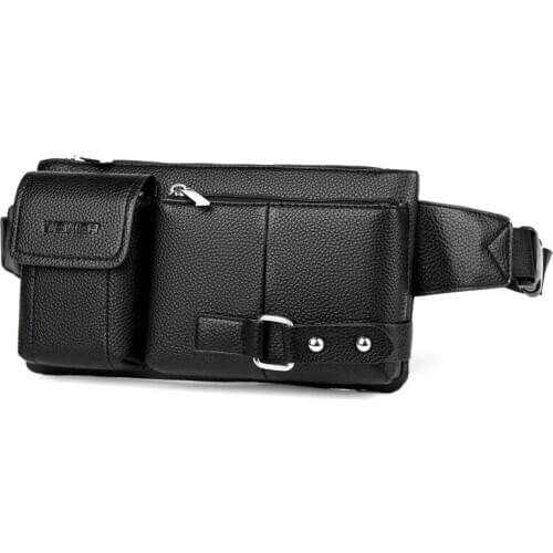 Weysfor Genuine Leather Waist Packs Men Waist Bags Fanny Pack Belt Bag Phone Bags Travel Waist Pack Male Small Waist Bag Leather
