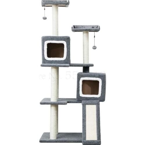 Simple and luxurious double nest cat climbing frame cat nest cat tree one cat frame cat scratch post sisal large cat villa
