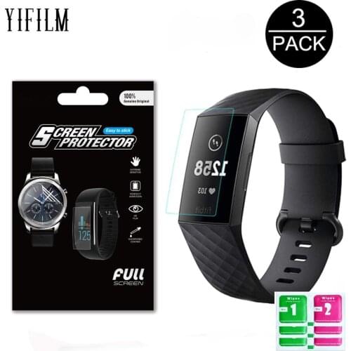 3Pcs HD Clear Soft TPU Hydrogel Film For Fitbit Charge 4 Charge4 SmartWatch Full Screen Protector Water-proof Anti-Scratch Film