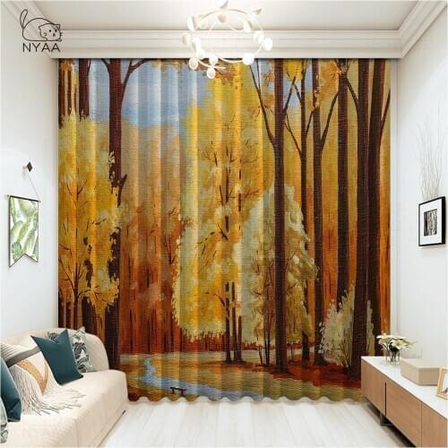 Colorful Plant Trees Scenic Forest Curtain Flower For Home Kitchen The Curtains Beads Decoration Wooden Curtains Micro Shading