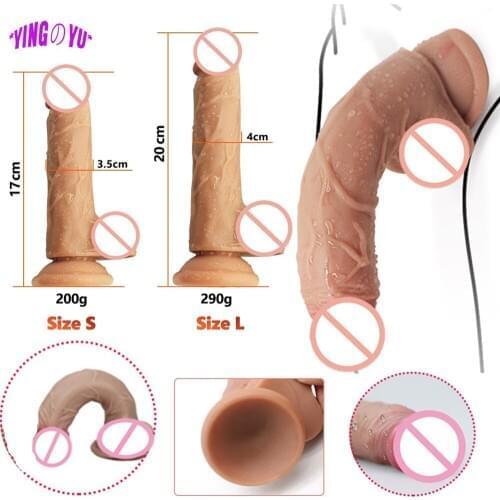 Skin Feeling Realistic Dildo Soft Liquid Silicone Huge Big Penis Suction Cup Anal Sex Toys for Woman Strapon Female Masturbation