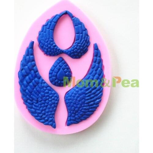 Mom&Pea 0569 Free Shipping Wings Shaped Silicone Mold Cake Decoration Fondant Cake 3D Mold