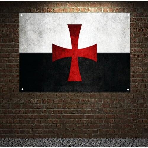 Ancient Military Posters Tapestry Templar Knight Banners Print Art Crusader Flags Canvas Painting Wall Hanging Home Decoration 6