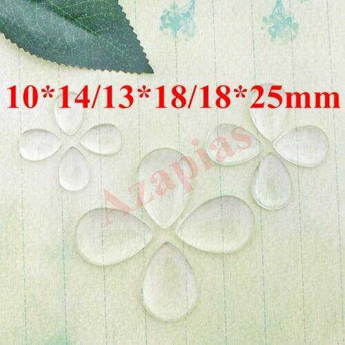Free shipping 10x14/13x18/18x25mm 3 sizes clear domed magnifying tear drop shape glass cabochons,photo jewelry pendant inserts