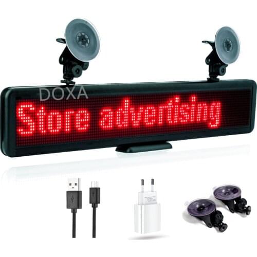 USB/battery powered 12v car store Open sign programmable scrolling or fixed advertising message LED display board multi-language