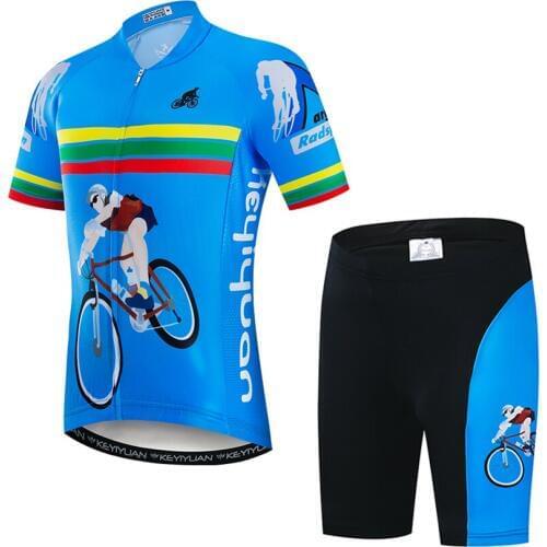 2019 Keyiyuan Spring and Summer New Colors Cycling Childrens Cycling Jersey Quick-drying Breathable Short Sleeve Set