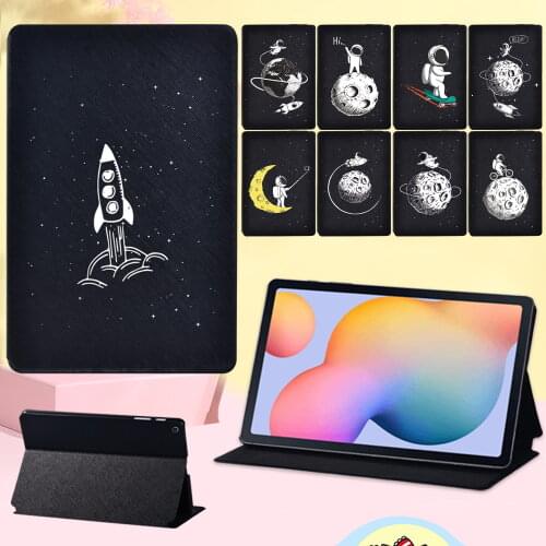 For Samsung Galaxy Tab S6 Lite 10.4" P610 P615 New Protective Case Shockproof Astronaut Pattern Series Leather Tablet Cover Case