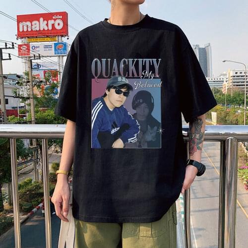 Quackity My Beloved Merch T-Shirt Summer Casual Fashion Printed Harajuku 100%Cotton Short Sleeved Top Loose Tee Tops Streetwear