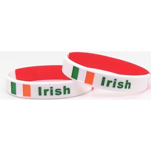1pc Irish Flag Bracelets Motivational Silicone Sports Wrist Band Men Women Bracelet Friendship Rubber Wristband Bangle Cuff Gift