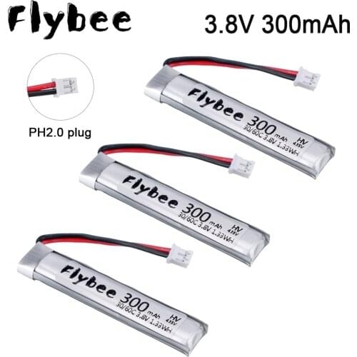 5/10pcs 3.8V 300mAh 30/60C 1S HV 4.35V Lipo Battery PH2.0 Plug for Snapper6/7/8 UK65 US65 Mobula7 RC Drone Parts