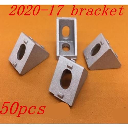 50pcs/lots 2020 bracket 20 x 17mm conner fitting connector bracket fastener match 2020 industrial aluminum profile