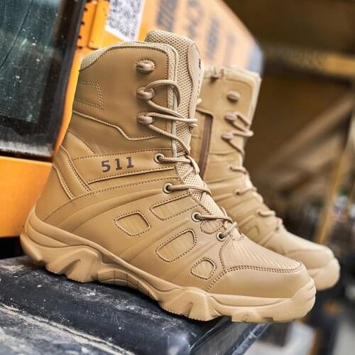 EMOSEWA New Big Size 39-48 Military Boots Outdoor Men Special Force Desert Tactical Comfortable Ankle Boots Men Work Boots