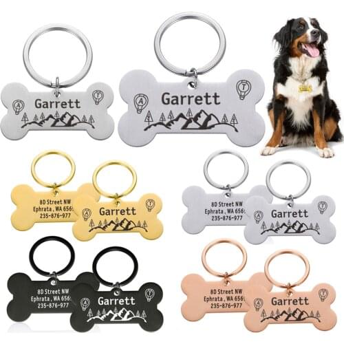 Two Sides Personalized Anti-lost for Cat Puppy Dog Collar Tag Pendant Pet ID Tag Dog Collar Engraved Pet ID Name Address Phone