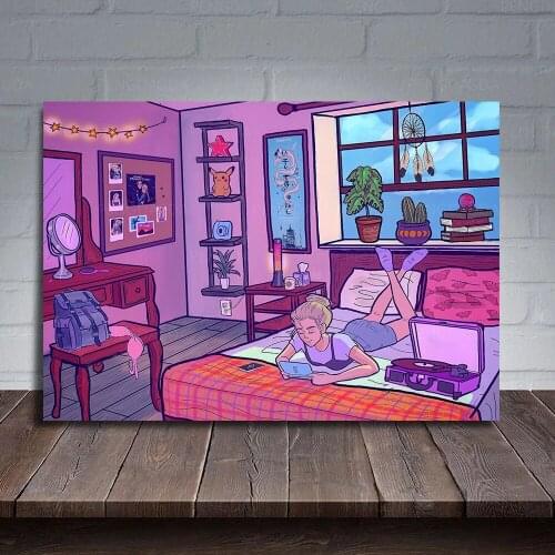 Canvas Wall Art Leisurely Home Decorative Play Game HD Printed Poster Painting Cute Girl Modern Modular Anime For Living Room