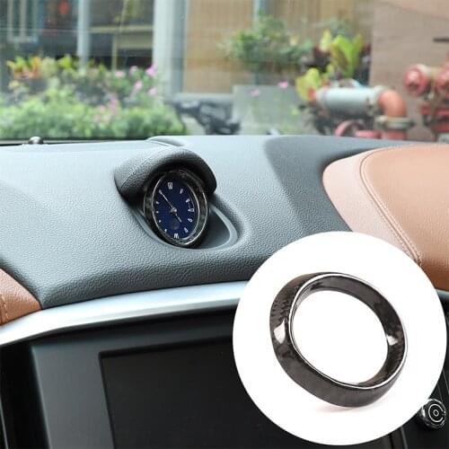 Real Carbon Fiber Interior Instrument Panel Clock Dial Decoration Ring Stickers for Maserati Ghibli 2014-2021 Car Accessories
