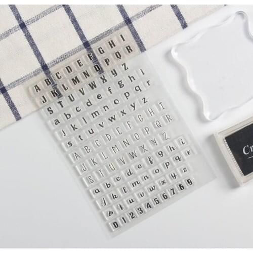 Classic PVC silicone stamp transparent upper and lower case English letters office and school supplies stamp T90