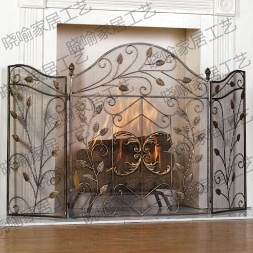 Wrought iron mantel Thirty percent screen guardrail fireplace screen 1121