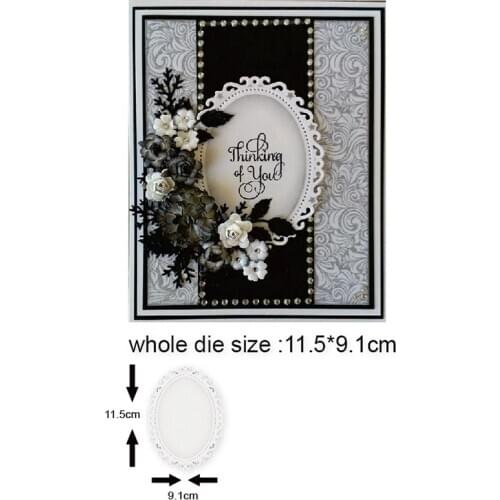 Lace Dies Oval Etched Frame Metal Cutting Dies New 2020 Cut Dies Scrapbooking Card Making Embossing Stencil Die Cut Template