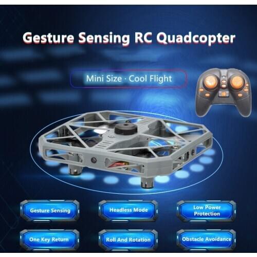 Gesture Sensing RC Quadcopter One Key Takeoff/Landing Obstacle Avoidance Magic 360 Degree Flip Fixed Point Rotation RC Aircraft