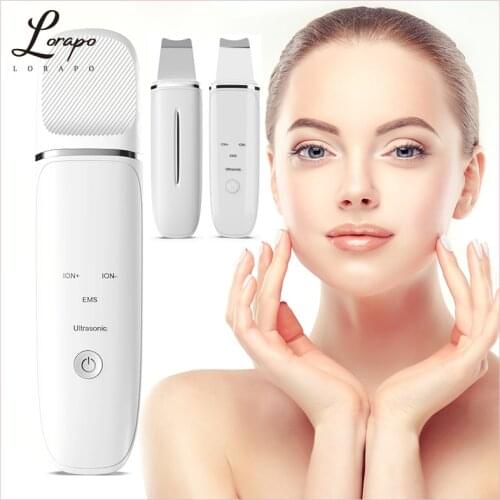 LORAPO Peeling Shovel Ultrasonic Skin Scrubber Blackhead Remover Facial Scraper Deep Cleansing Face Lifting Facial Massager