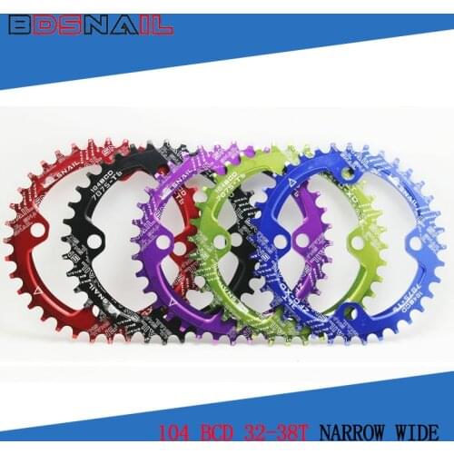 MTB 104 BCD Chainring Narrow Wide Chainwheel Single Speed Bicycle Chain Ring Road Bike Round Chain Wheel 32T 34T36T 38T