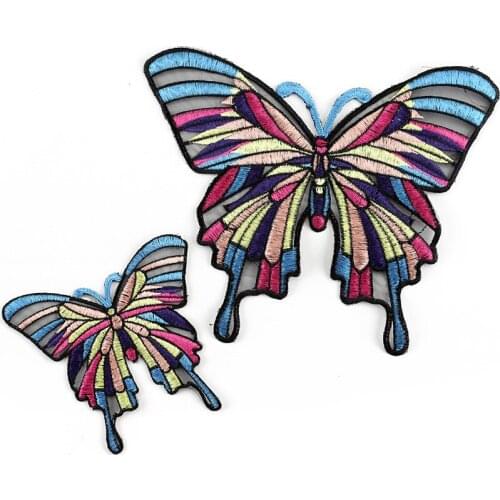 Butterfly Patch Iron on Patches for Clothing Heat Transfer Stripe Sew on Stickers on Clothes Embroidered Patches for Garment