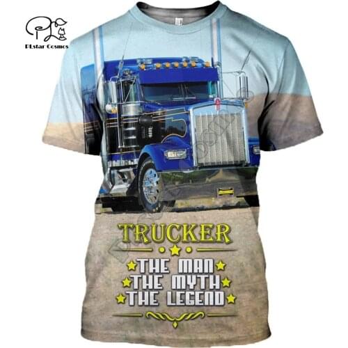 PLstar Cosmos 2021NewFashion 3DPrint Trucker Anime Job Worker Unisex Men/Women Harajuku Streetwear Funny Short Sleeve T-shirt W1