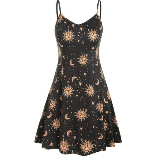 38# Plus Size Dresses Fashion Women Printed O-Neck Sleeveless Casual Dress Elegant Retro Boho Dress Sundress Sexy Clothes