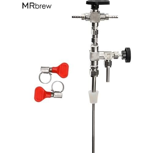 Counter Pressure Bottle Filler 304 Stainless Steel Homebrew Bottling Tool CO2 Kit Tool Homebrew Bar Tools With Two Hose Clamps