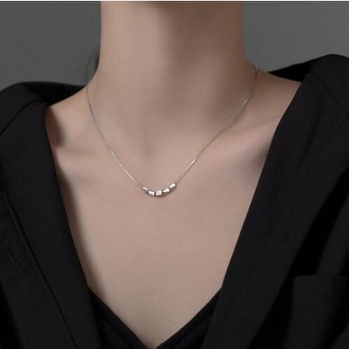 Simple ball 925 Sterling Silver Pendants Necklaces Chain