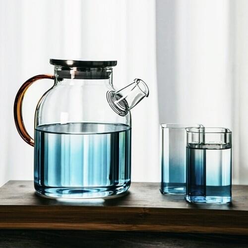 Handle Filter Teapot Kettle Glass Warmer Strainer Transparent Tea Pot Kitchen Large Capacity Teteras De Te Teapot Cute DL60CH