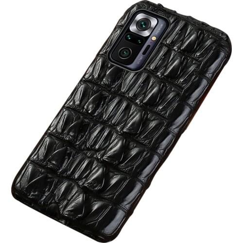 LANGSIDI Luxury Crocodile Leather case For Xiaomi Redmi note 10 pro Mi 11 ultra 10T 11 lite Poco x3 pro f3 5g Real leather cover
