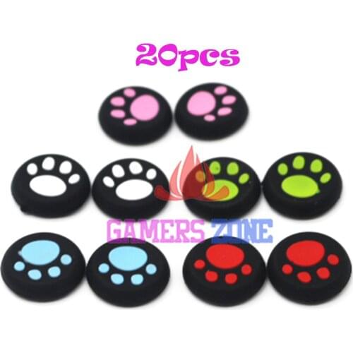 20pcs Silicone Thumbstick Grip Cover Caps Cat Paw for PS3 PS4 Xbox One Xbox 360