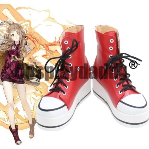 SINoAlice Little Red Riding Hood Akazukin Alternative Ver. Cosplay Shoes Platform Lace up Boots X002