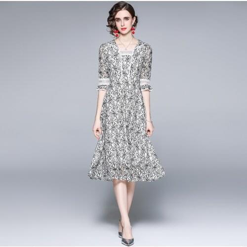 ZUOMAN Women Summer Elegant Lace Dress Festa Female High Quality Long Wedding Party Robe Femme A-Line Designer Casual Vestidos