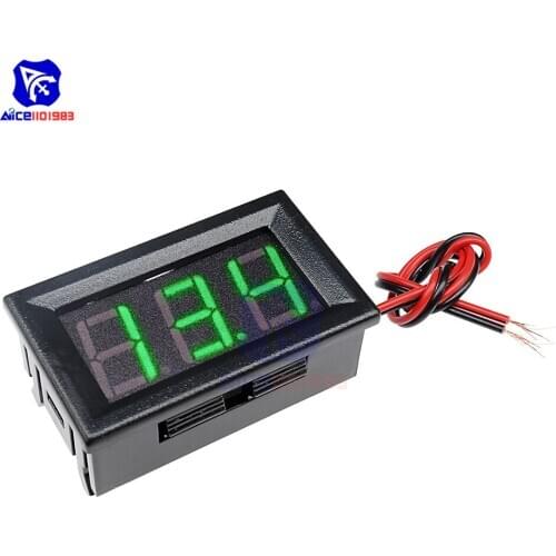 0.56 Inch Green LED Display Panel Voltage Meter Voltmeter Reverse Polarity Protection 3 Tube LED Digital Voltmeter DC 4.7 -30V